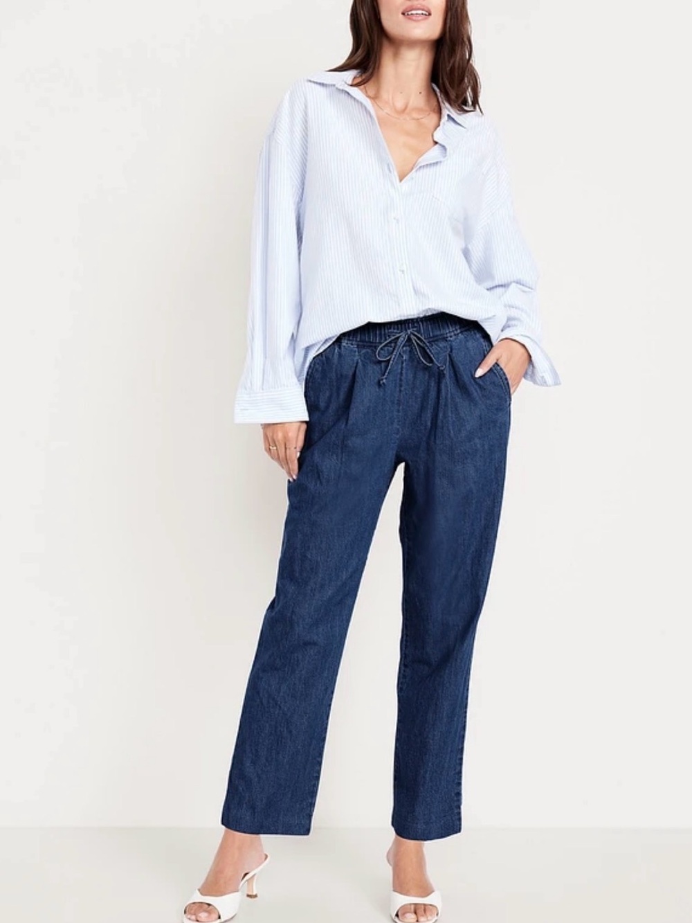 Old Navy Navy BILLIE Drawstring Straight-Leg Pants